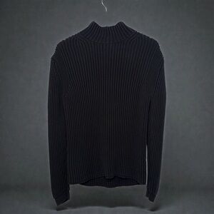 POLO JEANS CO. RALPH LAUREN BLACK RIBBED MOCK NECK SWEATER